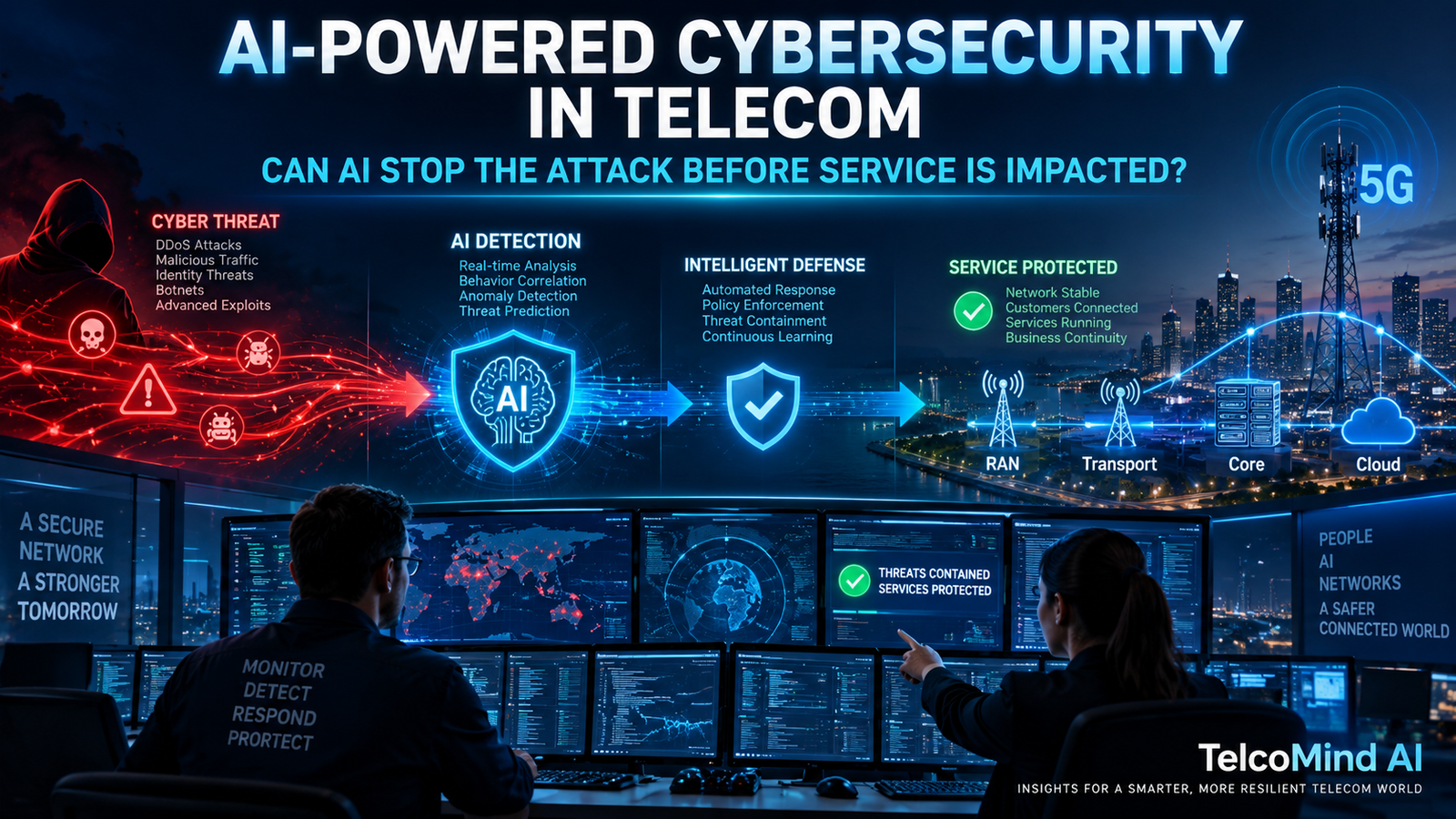 AI-Powered Cybersecurity in Telecom: Can Networks Detect and Stop Attacks Before Service Is Impacted?